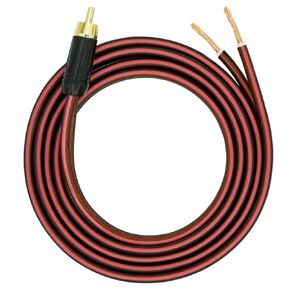RCA to Bare Wire Speaker Cable 14AWG OFC for Direct Connect Speakers (RCA to Bare 1FT 2-PCS)