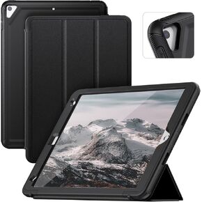 SEYMAC Case for iPad 9th/8th/7th Generation Case, iPad 10.2 Case, Sturdy Heavy Duty Shockproof Protection Folio Stand Case with Smart Cover Auto Sleep/Wake for iPad 10.2 Inch, Black