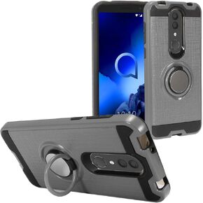 Z-GEN - لهاتف Alcatel Onyx 5008R، TCL A1X A503DL - حافظة هاتف هجينة مع حامل/مشبك حزام - CV1 أسود in Kuwait