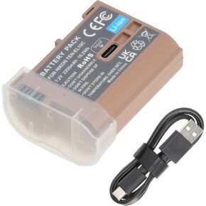 FOTGA Rechargeable Replacement of EN-EL15 EN-EL15c Battery 2250mAh 7.2V + USB-C Charge Port for Nikon D850 D810 D810A D800 D800E D750 D610 D600 D500 D7500 D7200 D7100 D7000 Z5 Z6 Z7 II Camera
