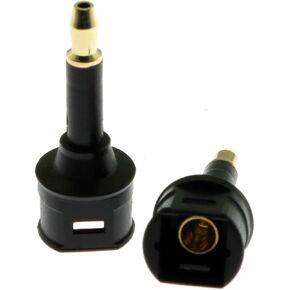 E-outstanding 2PCS Digital Fiber Optic Toslink Female to 3.5mm Toslink Mini Male Adapter for Audio