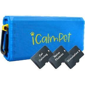 Cat Lovers Deluxe | iCalmPet Ruff 'n Ready Portable Speaker with 5-hrs Cat Calming Music | 3 MicroSDs