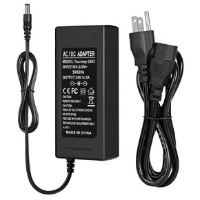 24V Power Supply 5A, AC 100-240V to DC 24 Volt 5A Power Converter Transformer, 24V 120W Max AC/DC Adapter with 5.5 x 2.1mm/2.5mm DC Plug for LED Strip Security Camera Router LED Driver Monitor