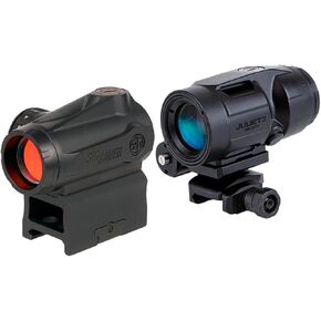 SIG SAUER Romeo-MSR Gen II 1x20mm 2 MOA Red Dot Sight & 3x22mm JULIET3-Micro Magnifier Combo Kit | حزمة بندقية بصرية متينة مقاومة للماء وقابلة للتعديل