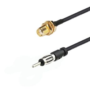 SMA Female to AM/FM Male Adapter RG174 Coax Cable 12 inches Pigtail Jumper RF coaxial Cable for Radio Antenna