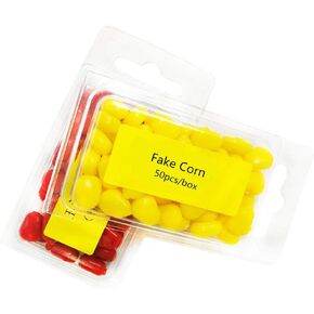 50PCS/Box Simulation Fake Corn Soft Baits Carp Fishing Lures Floating Baits with Nice Scent,Yellow