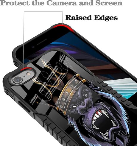 for iPhone SE 2022/2020 Case Men Boys, Baseball Legend Design Heavy Duty Shockproof Hard Plastic Bumper +Soft Silicone Rubber Protective Case for iPhone 7/8/6/6s/SE 3rd 2nd Generation in Kuwait