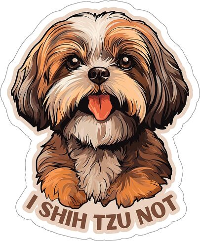 ملصق I Shih Tzu Not ملصق من الفينيل صغير مقاوم للماء لزجاجة المياه وكوب جواز السفر ودفتر القصاصات والكمبيوتر المحمول ولوح التزلج وحجم الهاتف المحمول هدية مضحكة ملصقات سيارة ID44990 in Saudi Arabia