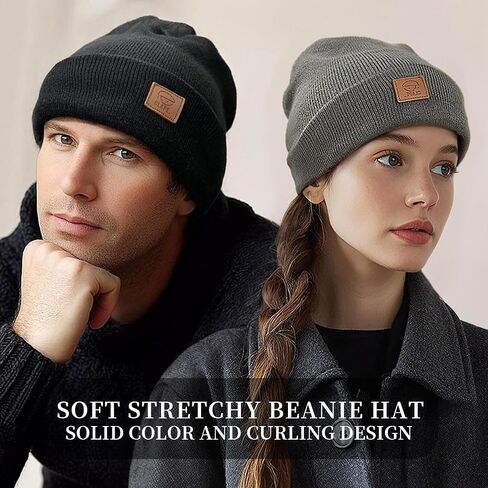 Croogo Beanie للجنسين متماسكة الكفة قبعة دافئة قبعة الجمجمة لينة بسط يوميا مضلع Toboggan قبعة تخزين القبعات Skullies قبعات التزلج in Saudi Arabia