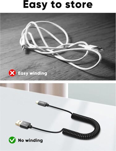 CableCreation، كابل ملفوف 5 أقدام، كابل USB C 3A شحن سريع ملفوف USB C إلى USB C مع غلاف ألومنيوم ممتاز ممتد من 1.5 إلى 5 أقدام لجهاز MacBook Pro Air، Galaxy S21 S20 S10 إلخ in Kuwait