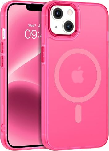 BENTOBEN for Magnetic iPhone 14 Case, Phone Case iPhone 14 [Compatible with Magsafe] Slim Fit Matte Design Shockproof Bumper Drop Protective Girls Women Boys Men iPhone 14 6.1" Cover, Hot Pink in Saudi Arabia