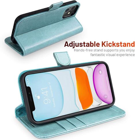 OCASE Compatible with iPhone 12 Mini Wallet Case, PU Leather Flip Folio Case with Card Holders RFID Blocking Kickstand [Shockproof TPU Inner Shell] Phone Cover 5.4 Inch (Red) in Kuwait