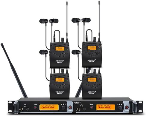IEM2050 Wireless in-Ear Monitor System UHF PLL 540-580MHZ Dual Channel Wireless System with Earphone for Stage, Studio, Live Performance (IEM1200 2 bodypacks) in Kuwait