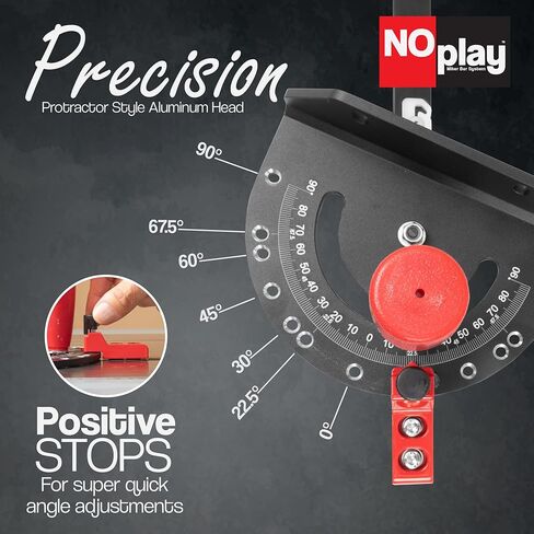 Fulton Precision Miter Gauge with Aluminum Miter Fence with 45 degree Angled Ends for Maximum Stock Support and a Repetitive Cut Flip Stop in Saudi Arabia
