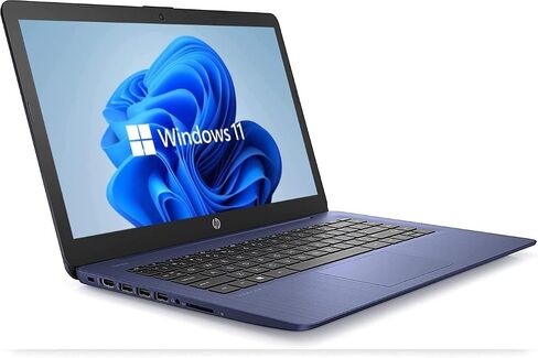 HP Newest 14" HD Touchscreen Laptop, Windows 11, Intel Celeron Quad-Core Processor Up to 2.60GHz, 4GB RAM, 64GB SSD, Webcam, Dale Blue (Renewed) in Saudi Arabia