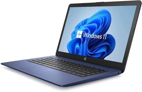 HP Newest 14" HD Touchscreen Laptop, Windows 11, Intel Celeron Quad-Core Processor Up to 2.60GHz, 4GB RAM, 64GB SSD, Webcam, Dale Blue (Renewed) in Saudi Arabia