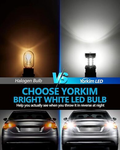 Yorkim 3157 لمبة LED 6000K أبيض 2880 لومن 3156 أضواء عكسية LED 3057 LED 4114 LED ضوء الجري النهاري 3056 3457 لمبة بديلة LED لضوء الفرامل الذيل إشارة الانعطاف، عبوتان in Kuwait