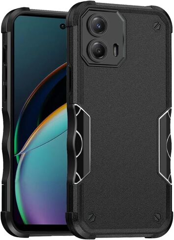 for Motorola Moto G 5G (2024) - Shockproof Tuff Hybrid Phone Case Cover - QS Black in Saudi Arabia