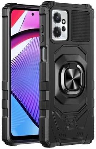 for Motorola Moto G 5G (2024) - Shockproof Tuff Hybrid Phone Case Cover - QS Black in Saudi Arabia