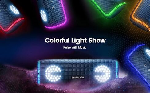 Decibelvibe الأولي Tnz 7 - مكبر صوت بلوتوث محمول، مكبر صوت مقاوم للماء IPX7 مع صوت قوي 30 وات، صوت جهير عميق، بلوتوث 5.3، وقت تشغيل 24 ساعة، إقران TWS للستيريو في المنزل، والحفلات، والخارج. (سماوي) in Saudi Arabia