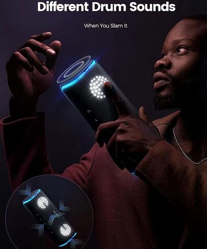 Decibelvibe الأولي Tnz 7 - مكبر صوت بلوتوث محمول، مكبر صوت مقاوم للماء IPX7 مع صوت قوي 30 وات، صوت جهير عميق، بلوتوث 5.3، وقت تشغيل 24 ساعة، إقران TWS للستيريو في المنزل، والحفلات، والخارج. (سماوي) in Saudi Arabia