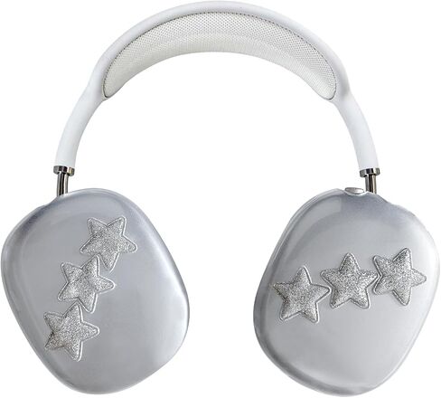 Case Cover for AirPods Max, Anti-Scratch TPU Soft Headphones Case, Sparkling Cute Protective Ear Cups Case for Women, Accessories Protective Cover for Apple AirPods Max(Bow Decor A) in Saudi Arabia