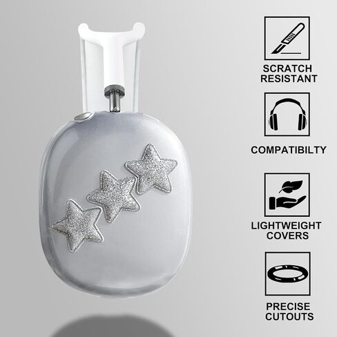 Case Cover for AirPods Max, Anti-Scratch TPU Soft Headphones Case, Sparkling Cute Protective Ear Cups Case for Women, Accessories Protective Cover for Apple AirPods Max(Bow Decor A) in Saudi Arabia
