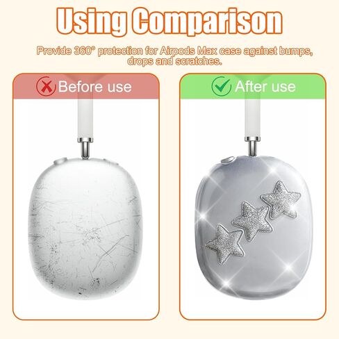Case Cover for AirPods Max, Anti-Scratch TPU Soft Headphones Case, Sparkling Cute Protective Ear Cups Case for Women, Accessories Protective Cover for Apple AirPods Max(Bow Decor A) in Saudi Arabia