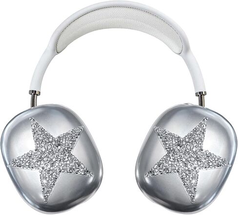 Case Cover for AirPods Max, Anti-Scratch TPU Soft Headphones Case, Sparkling Cute Protective Ear Cups Case for Women, Accessories Protective Cover for Apple AirPods Max(Bow Decor A) in Saudi Arabia