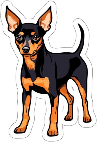 Miniature Pinscher Sticker Decal Vinyl Small Waterproof for Water Bottle Mug Passport Book Scrapbook Notebook Laptop Tumbler Skateboard Computer Phone Size Funny Gift Car Stickers ID44990 in Saudi Arabia