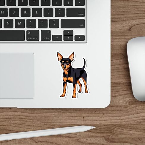 Miniature Pinscher Sticker Decal Vinyl Small Waterproof for Water Bottle Mug Passport Book Scrapbook Notebook Laptop Tumbler Skateboard Computer Phone Size Funny Gift Car Stickers ID44990 in Saudi Arabia