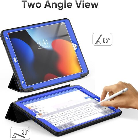 حافظة SEYMAC لجهاز iPad 9th/8th/7th Generation، حافظة iPad 10.2، حافظة متينة متينة مقاومة للصدمات مع غطاء ذكي للنوم/الاستيقاظ التلقائي لجهاز iPad 10.2 بوصة، أسود in Kuwait