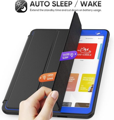 حافظة SEYMAC لجهاز iPad 9th/8th/7th Generation، حافظة iPad 10.2، حافظة متينة متينة مقاومة للصدمات مع غطاء ذكي للنوم/الاستيقاظ التلقائي لجهاز iPad 10.2 بوصة، أسود in Kuwait