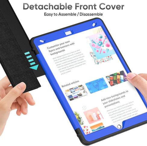 حافظة SEYMAC لجهاز iPad 9th/8th/7th Generation، حافظة iPad 10.2، حافظة متينة متينة مقاومة للصدمات مع غطاء ذكي للنوم/الاستيقاظ التلقائي لجهاز iPad 10.2 بوصة، أسود in Kuwait