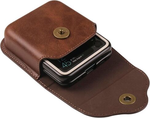 Cellphone Waist Bag with Card Holder Compatible with Samsung Galaxy Z Flip 6/Z Flip 5/Z Flip 4/Z Flip 3/Z Flip 4G 5G, Mens Leather Holster Case with Belt Clip Carrying Case Waist Bag for Cellphone in Kuwait