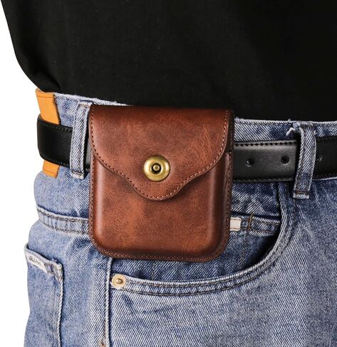Cellphone Waist Bag with Card Holder Compatible with Samsung Galaxy Z Flip 6/Z Flip 5/Z Flip 4/Z Flip 3/Z Flip 4G 5G, Mens Leather Holster Case with Belt Clip Carrying Case Waist Bag for Cellphone in Kuwait