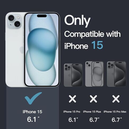 حافظة JGS لهاتف iPhone 15 مقاس 6.1 بوصة، حافظة متينة من الدرجة العسكرية 3 في 1 مقاومة للصدمات/السقوط مع قطعتين من واقي الشاشة الزجاجي المقوى، تتضمن حامل بمشبك (أسود برتقالي) in Kuwait