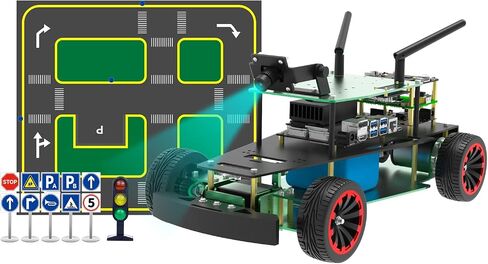 Yahboom Autonomous Driving Professional Kit AI Visual Recognition Function Python Programming ROS Adults Robotic kit Ackerman Chassis Python (with Jetson TX2-NX) in Saudi Arabia