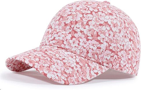 Floral Baseball Cap Cotton Dad Hat Adjustable Print Ball Cap for Women in Kuwait