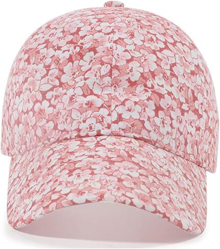 Floral Baseball Cap Cotton Dad Hat Adjustable Print Ball Cap for Women in Kuwait