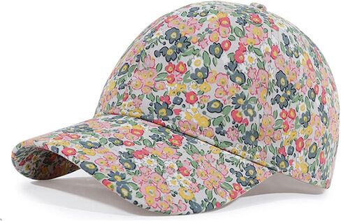 Floral Baseball Cap Cotton Dad Hat Adjustable Print Ball Cap for Women in Kuwait