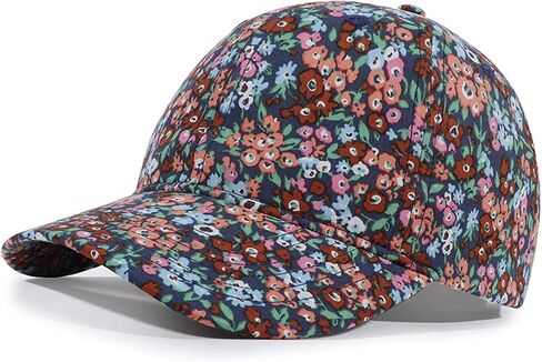 Floral Baseball Cap Cotton Dad Hat Adjustable Print Ball Cap for Women in Kuwait