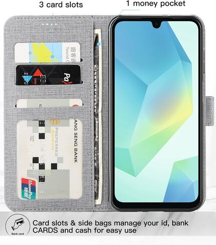 Foluu for Samsung Galaxy A16 4G/5G Wallet Case, PU Leather Flip Folio with [Shockproof TPU Inner Case], Kickstand Card Slots Slim Strong Magnetic Closure Cover for Samsung Galaxy A16 5G 2024 (Blue) in Saudi Arabia