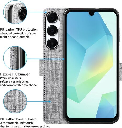 Foluu for Samsung Galaxy A16 4G/5G Wallet Case, PU Leather Flip Folio with [Shockproof TPU Inner Case], Kickstand Card Slots Slim Strong Magnetic Closure Cover for Samsung Galaxy A16 5G 2024 (Blue) in Saudi Arabia