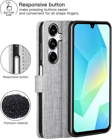 Foluu for Samsung Galaxy A16 4G/5G Wallet Case, PU Leather Flip Folio with [Shockproof TPU Inner Case], Kickstand Card Slots Slim Strong Magnetic Closure Cover for Samsung Galaxy A16 5G 2024 (Blue) in Saudi Arabia