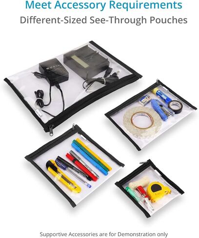 أكياس شفافة مكعبة من PROAIM لملحقات الكاميرا الصغيرة (عبوة من 4 قطع). كيس أشياء مزود بسحاب علوي للمصورين الفوتوغرافيين/مصوري الفيديو أثناء السفر (P-CUCL-01) in Kuwait