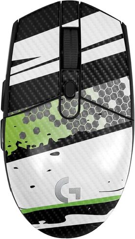 Carbon Fiber Mouse Skin Compatible with Logitech G305 Lightspeed - Grunge Green - Premium 3M Vinyl Protective Wrap Decal Cover - Easy to Apply | Crafted in The USA by MightySkins in Saudi Arabia