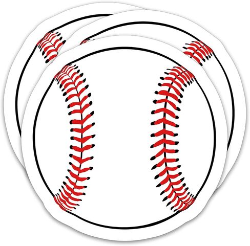 (3Pcs) Baseball Sticker Baseball Accessories Baseball Cutouts Baseball Lover Baseball Gifts Baseball Decals, Waterproof Vinyl Decal for Book Laptop Tumbler Scrapbook Water Bottle Phone Case, 3" x 3" in Saudi Arabia