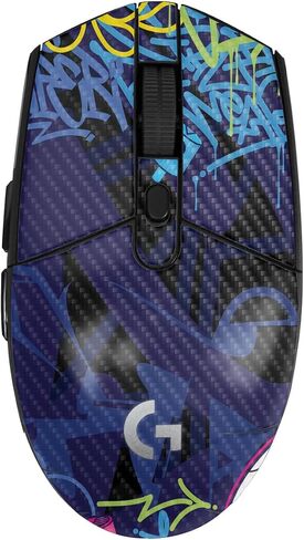 Carbon Fiber Mouse Skin Compatible with Logitech G305 Lightspeed - Grunge Green - Premium 3M Vinyl Protective Wrap Decal Cover - Easy to Apply | Crafted in The USA by MightySkins in Saudi Arabia