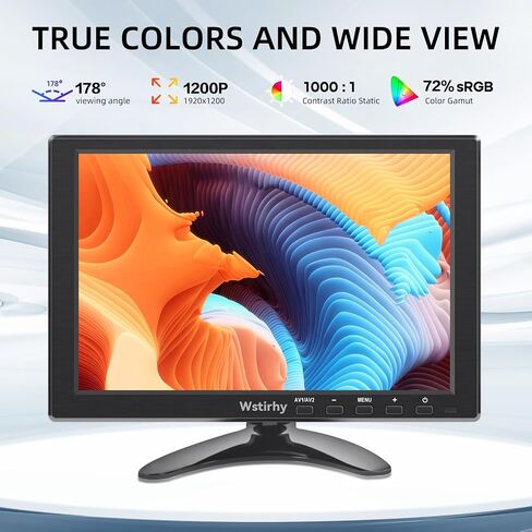شاشة صغيرة 9.7 بوصة 1024x768 شاشة محمولة 4:3 مع منفذ USB HDMI VGA AV BNC، 60 هرتز، VESA، مكبر صوت مدمج، جهاز تحكم عن بعد للكمبيوتر الشخصي CCTV Security Computer Laptop RasPi in Saudi Arabia